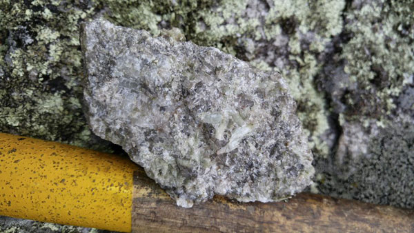 Figure1 Spodumene showing from the Eagle Pegmatite at the Lithium Two project 1024x576