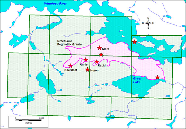 Figure2 HistoricalPegmatiteLocationMap NorthernPortionLithiumOneProject